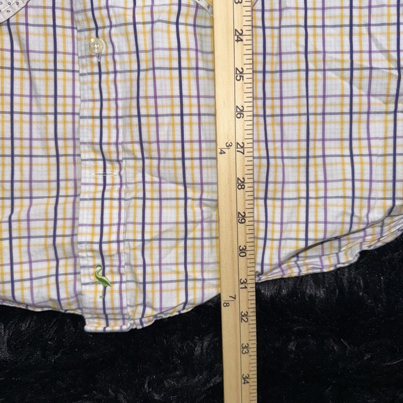 TailorByrd Shirt Mens XL Tall XLT Yellow Purple Plaid Button Down Long Sleeve - Picture 4 of 7